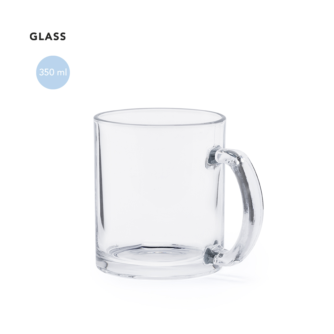 Caneca de vidro transparente 350 ml